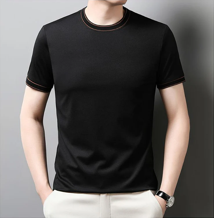 Refined Edge Contrast Crewneck Tee - Image 3