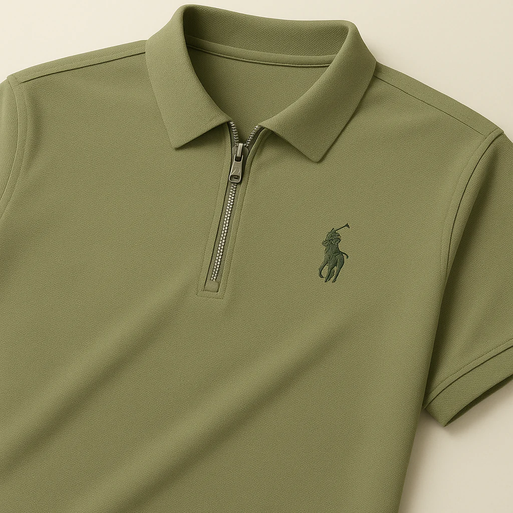 Zip Crest Polo T-Shirt